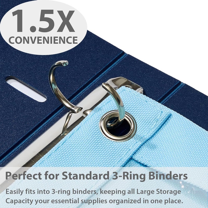 SPACEMATE Binder Pencil Pouch Case Box Bag for 3 Ring Binder School Supplies Girls Boys Kids, Clear Preppy Stuff Large Aesthetic Pen Organizer, Back to College Stationary, 1 Pack, Sky Blue - Image 5